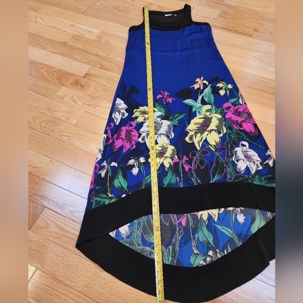 DKNY Blue Floral Print Sleeveless High/Low Hem A-Line Dress Size Small - Picture 7 of 13